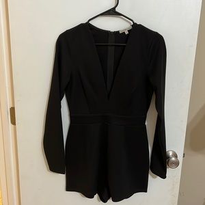 Long sleeve v cut romper
